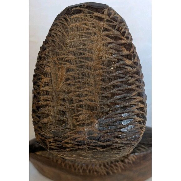 Wooden Handcarved African Statues Head Bust Tribal Man & Woman Pair Folk Art Set - Picture 15 of 16